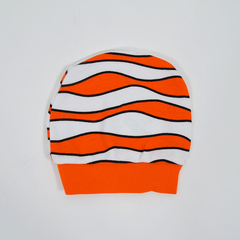 Σκουφάκι βρεφικό ριγέ πορτοκαλί 