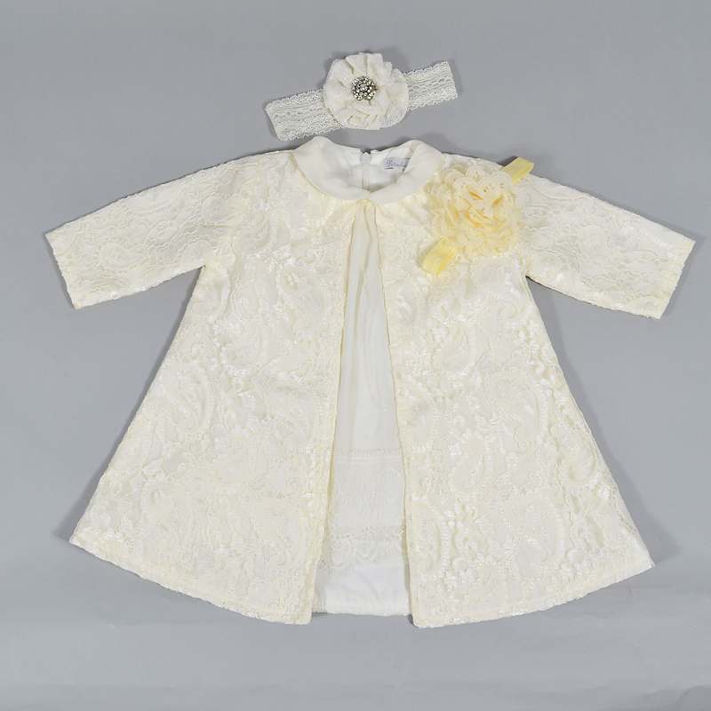 Βαφτιστικό Σετ φόρεμα- καπαρντίνα Patachu