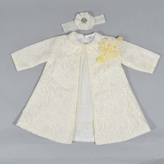 Βαφτιστικό Σετ φόρεμα- καπαρντίνα Patachu