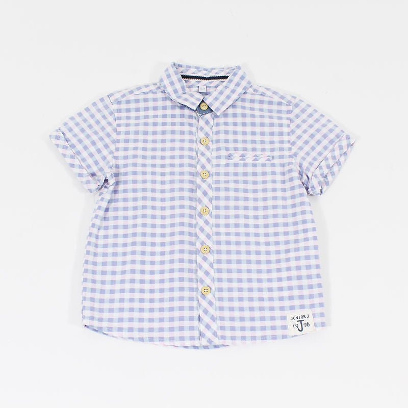 Πουκάμισο καρό γαλάζιο ροζ 