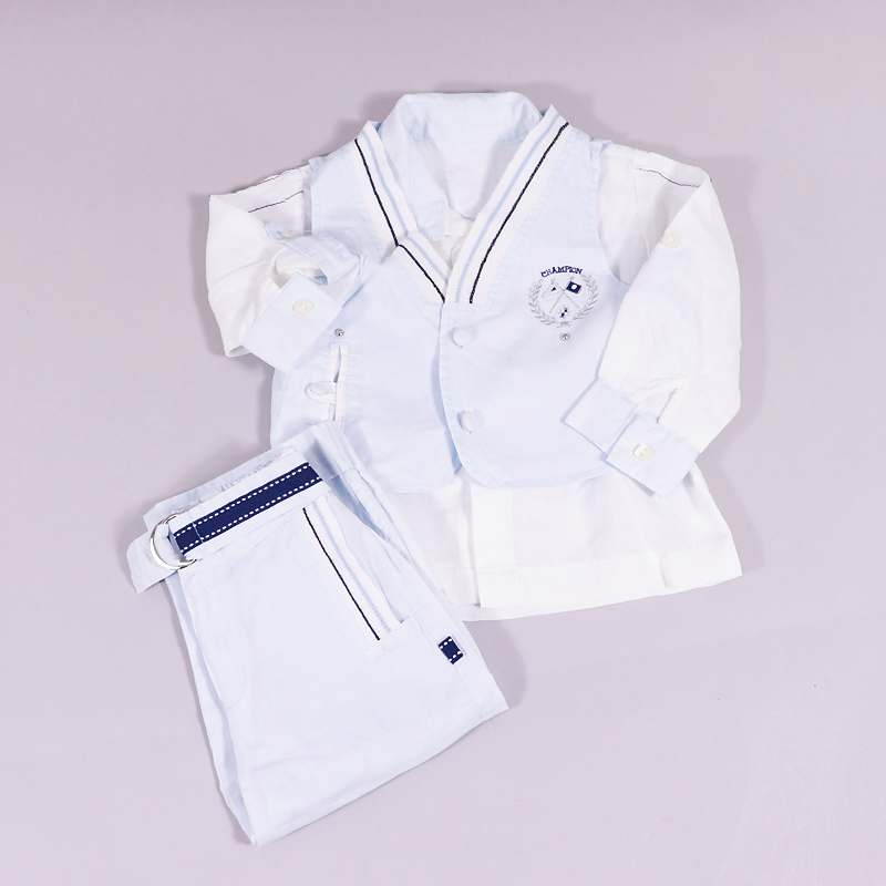 Σετ παντελόνι - πουκάμισο- γιλέκο λινό