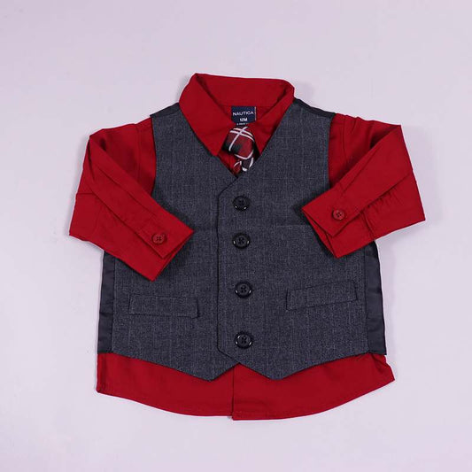 Σετ πουκάμισο - γιλέκο - γραβάτα Nautica